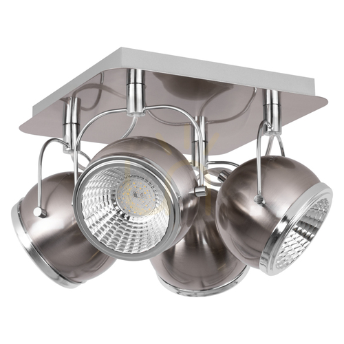 Verifica Lampă de tavan sferică, include 4 LED-uri GU10, maxim. 6 W, metal satinat, 26 cm