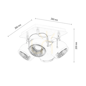 Lampă de tavan sferică, include 4 LED-uri GU10, maxim. 6 W, metal negru, 26 cm small 4