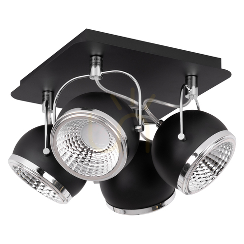 Verifica Lampă de tavan sferică, include 4 LED-uri GU10, maxim. 6 W, metal negru, 26 cm
