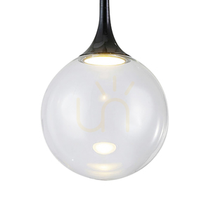 Lampa suspendată Ballare, include 1 bec LED de 2700K și 9W, metal negru/abat-jour din sticlă transparentă, Ø30 cm small 1