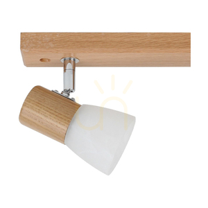 Lampa de tavan Bea, 4xE14, Max. 40 W, stejar natural/alb, abajur din sticlă, 70 cm small 1