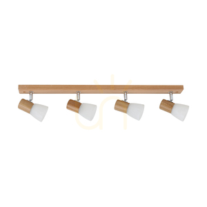 Lampa de tavan Bea, 4xE14, Max. 40 W, stejar natural/alb, abajur din sticlă, 70 cm small 0