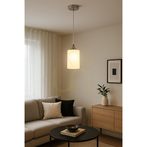 Lampă suspendată Kawiaty albă, 1xE27, Max. 60 W, metal cromat / cablu din PVC transparent / abajur din sticlă albă, Ø 10 cm small 1
