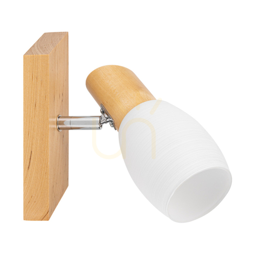 Verifica Aplică Birgit 1xE14 Max. 40 W, mesteacăn/metal cromat/abajur din sticlă albă, 18 cm