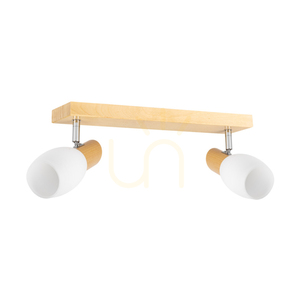 Lampa de tavan Birgit, 2xE14, Max. 40 W, mesteacăn/metal cromat/abat-jour din sticlă albă, 39 cm small 0