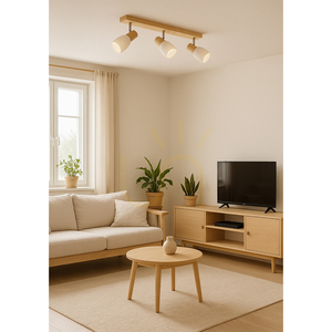 Lampa de tavan Birgit, 3xE14, Max. 40 W, mesteacăn/metal cromat/abat-jour din sticlă albă, 55 cm small 1