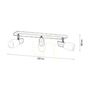 Lampa de tavan Birgit, 3xE14, Max. 40 W, mesteacăn/metal cromat/abat-jour din sticlă albă, 55 cm small 2