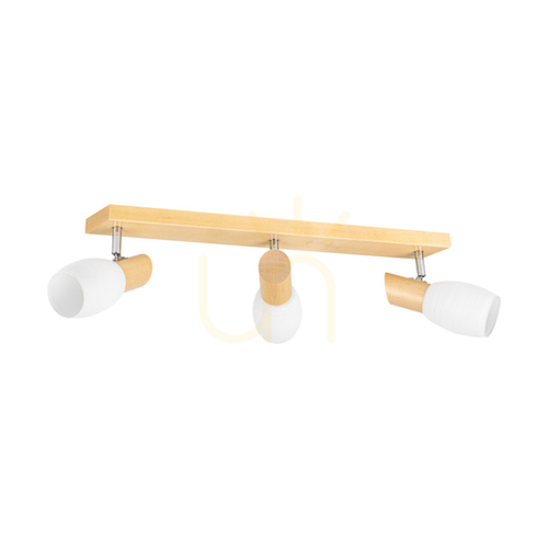 Verifica Lampa de tavan Birgit, 3xE14, Max. 40 W, mesteacăn/metal cromat/abat-jour din sticlă albă, 55 cm