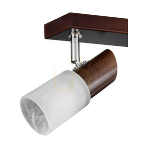 Lampa de tavan Birgit, 3xE14, Max. 40 W, lemn de fag și nuc / metal cromat / abajur din sticlă albă, 55 cm small 2
