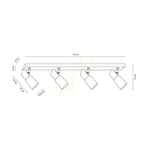 Lampa de tavan Birgit, 4xE14, Max. 40 W, mesteacăn/metal cromat/abat-jour din sticlă de alabastru, 77 cm small 2