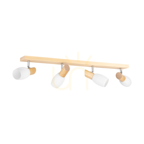Verifica Lampa de tavan Birgit, 4xE14, Max. 40 W, mesteacăn/metal cromat/abat-jour din sticlă albă, 77 cm