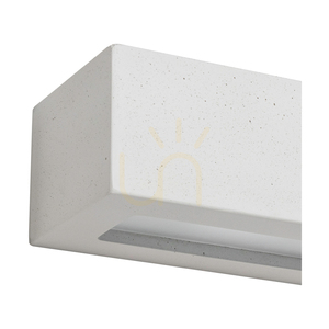 Aplică de perete cu bloc, 1xE27 max.. 40 W, beton alb/sticlă mată, 31 cm small 1