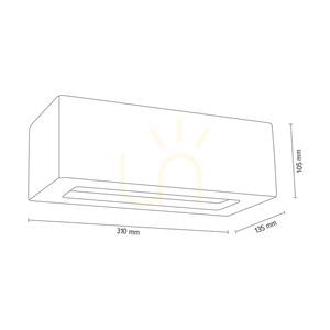 Aplică de perete cu bloc, 1xE27 max.. 40 W, beton alb/sticlă mată, 31 cm small 2