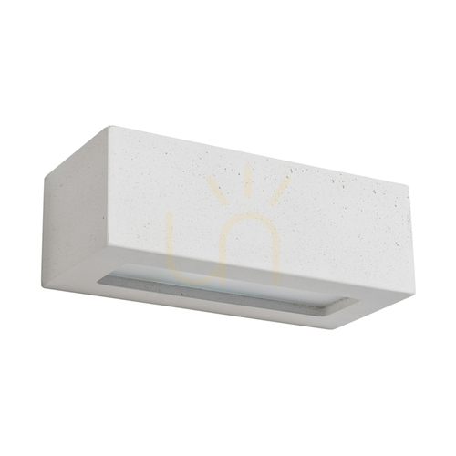 Verifica Aplică de perete cu bloc, 1xE27 max.. 40 W, beton alb/sticlă mată, 31 cm