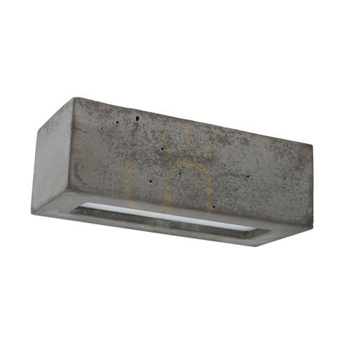 Verifica Aplică de perete cu bloc, 1xE27 max.. 40 W, gri beton/sticlă mată, 31 cm