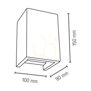 Aplică de perete tip „Block”, 2xGU10, Max. 6 W, gri beton, 10 cm small 2