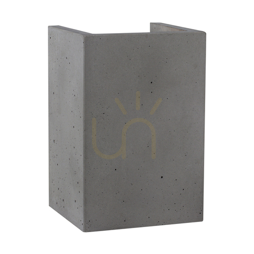 Verifica Aplică de perete tip „Block”, 2xGU10, Max. 6 W, gri beton, 10 cm