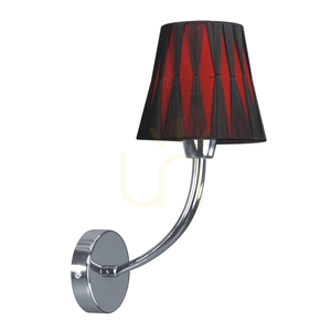 Aplică de perete Borgia, 1xE14, Max. 40 W, metal cromat / roșu și negru, abajur de 21 cm small 0