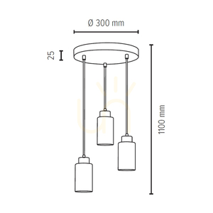 Lampa suspendată Bosco, 3xE27, Max. 60 W, lemn de fag și nuc / cablu din PVC transparent / abajur din sticlă albă, Ø 30 cm small 2