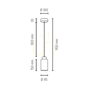Lampa suspendată Bosco, 1xE27, Max. 60 W, stejar uleiat/antracit, cablu împletit/alb-negru, abajur din sticlă Ø 10 cm small 2