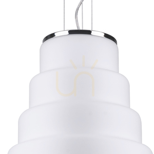 Lampa suspendată Britt, 1xE27, Max. 60 W, metal cromat/abat-jour din sticlă albă, Ø 30 cm small 1