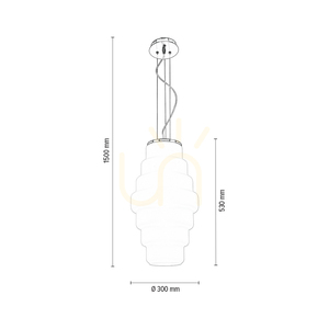 Lampa suspendată Britt, 1xE27, Max. 60 W, metal cromat/abat-jour din sticlă albă, Ø 30 cm small 3