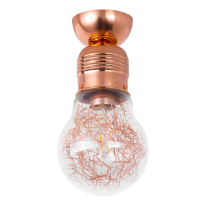 Lampă de tavan cu bec, 1xE27, Max. 60 W, corp din cupru/abat-jour din sticlă transparentă, Ø 14 cm small 0