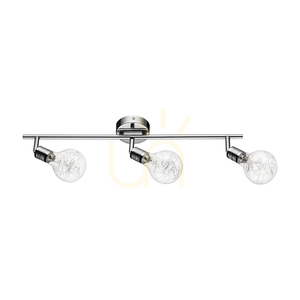 Lampă de tavan, 3 becuri G9, Max. 28 W, metal cromat/abat-jour din sticlă transparentă, 58 cm small 0