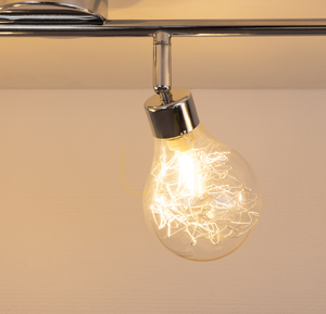 Lampă de tavan, 4 becuri G9, Max. 28 W, metal cromat/abat-jour din sticlă transparentă, 58 cm small 2