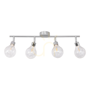 Lampă de tavan, 4 becuri G9, Max. 28 W, metal cromat/abat-jour din sticlă transparentă, 58 cm small 0