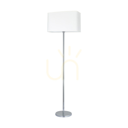 Verifica Lampa de podea Cadre, 1xE27, Max. 40 W, metal cromat/cablu din PVC transparent/abat-jour alb, 56 cm