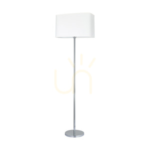 Lampa de podea Cadre, 1xE27, Max. 40 W, metal cromat/cablu din PVC transparent/abat-jour alb, 56 cm small 0