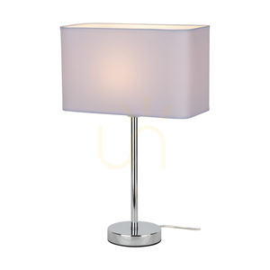 Lampa de masă Cadre, 1xE27, Max. 25 W, metal cromat / cablu din PVC transparent / abajur alb, 30 cm small 1