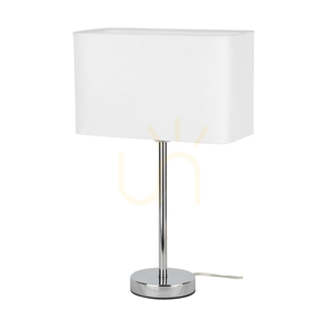 Lampa de masă Cadre, 1xE27, Max. 25 W, metal cromat / cablu din PVC transparent / abajur alb, 30 cm small 0