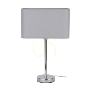 Lampa de masă Cadre, 1xE27, Max. 25 W, metal cromat / cablu din PVC transparent / abajur gri, 30 cm small 2