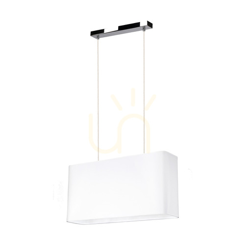 Verifica Lampă suspendată Cadre, 2xE27, Max. 40 W, metal cromat / cablu din PVC transparent / abajur alb, 56 cm