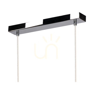 Lampă suspendată Cadre, 2xE27, Max. 40 W, metal cromat / cablu din PVC transparent / abajur gri, 56 cm small 1