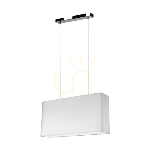 Verifica Lampă suspendată Cadre, 2xE27, Max. 40 W, metal cromat / cablu din PVC transparent / abajur gri, 56 cm