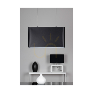 Lampă suspendată Cadre, 2xE27, Max. 40 W, metal negru/cablu din PVC transparent/abat-jour negru, 56 cm small 2