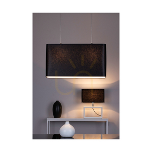 Lampă suspendată Cadre, 2xE27, Max. 40 W, metal negru/cablu din PVC transparent/abat-jour negru, 56 cm small 3