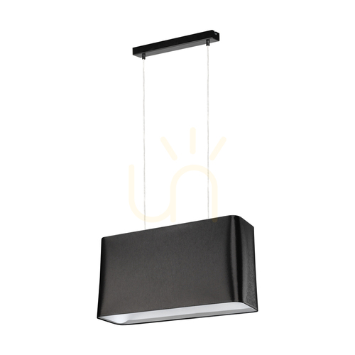 Verifica Lampă suspendată Cadre, 2xE27, Max. 40 W, metal negru/cablu din PVC transparent/abat-jour negru, 56 cm