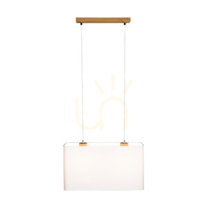 Lampă suspendată Cadre 2xE27 Max. 40 W, stejar uleiat / cablu din PVC transparent / abajur alb, 56 cm small 1