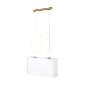 Lampă suspendată Cadre 2xE27 Max. 40 W, stejar uleiat / cablu din PVC transparent / abajur alb, 56 cm small 2