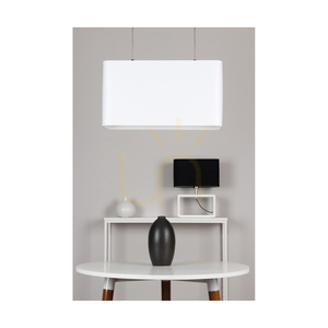 Lampă suspendată Cadre 2xE27 Max. 40 W, stejar uleiat / cablu din PVC transparent / abajur alb, 56 cm small 6
