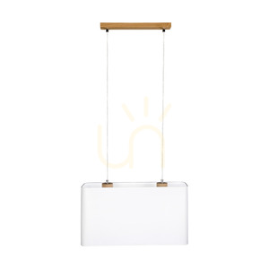 Lampă suspendată Cadre 2xE27 Max. 40 W, stejar uleiat / cablu din PVC transparent / abajur alb, 56 cm small 0
