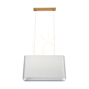Lampă suspendată Cadre 2xE27 Max. 40 W, stejar tratat cu ulei/PVC transparent/gri, 56 cm small 2