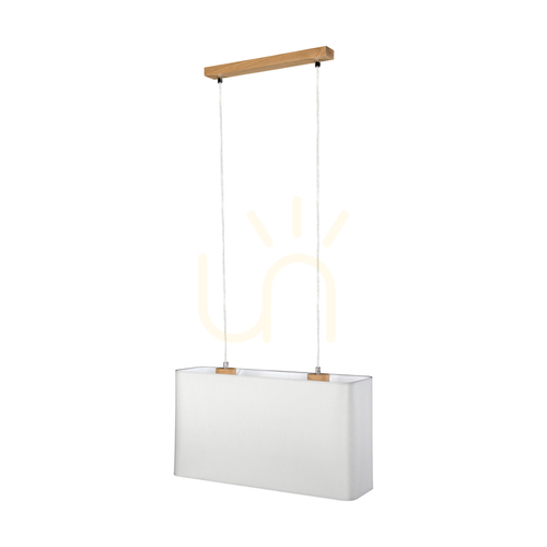 Verifica Lampă suspendată Cadre 2xE27 Max. 40 W, stejar tratat cu ulei/PVC transparent/gri, 56 cm