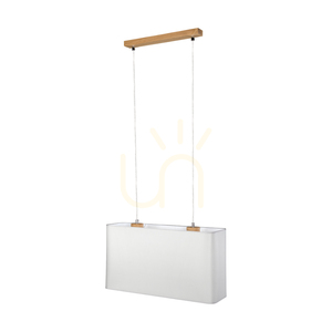 Lampă suspendată Cadre 2xE27 Max. 40 W, stejar tratat cu ulei/PVC transparent/gri, 56 cm small 0