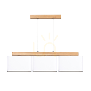 Lampă suspendată Cadre, 3xE27, Max. 25 W, stejar uleiat / cablu din PVC transparent / abajur alb, 95 cm small 1