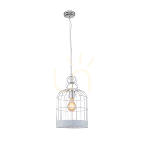 Lampă suspendată tip cușcă, 1xE27, Max. 60 W, metal alb, Ø 25 cm small 1